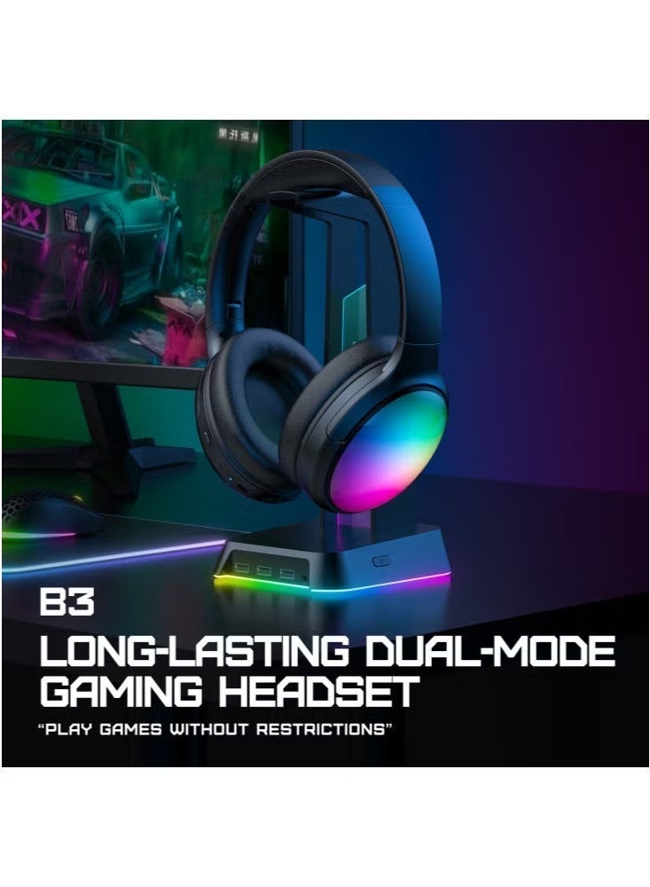 onikuma B3 Headphones – Dual Mode Gaming Headphones with Microphone, Noise Cancellation – Wireless Gaming Earphones with Clear Sound, Comfortable Fit, Ideal for PS4, PS5, Xbox, PC, Mobile Gaming - Image 4